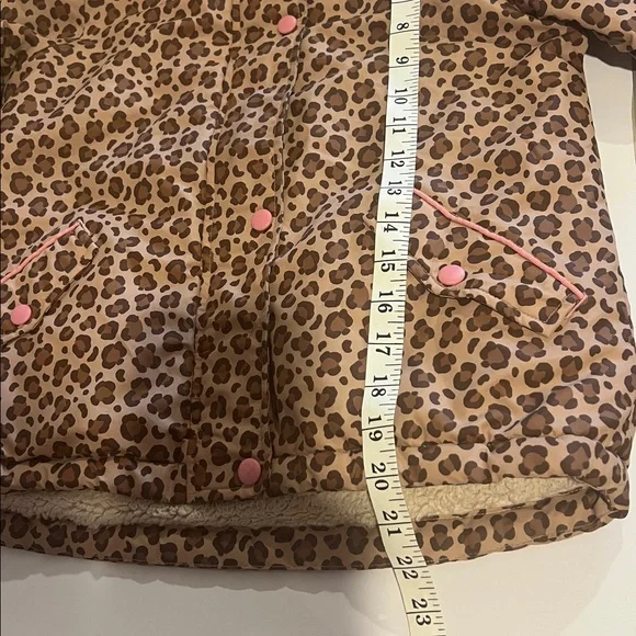 Mini Boden Leopard Print Sherpa Lined Anorak Size: 7-8Y